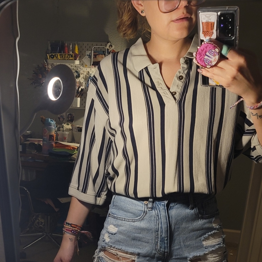 90s striped polo